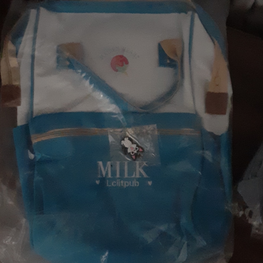 Blue & White Canvas Backpack